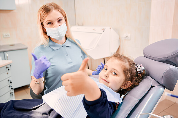 dentistry, medicine, dentist, patient, thumbs up, pediatric, kid, hands, child, dental, stomatology, girl, orthodontist, stomatologist, approval, gesture, approve, like, childhood, medical, teeth, treatment, good, cute, adorable, therapy, orthodontic, oral, clinic, health, mask, woman, healthcare, female, sterile, gloves, examination, procedure, wellness, cavity, prophylactic, care, appointment, kiddo, hygiene, checkup, specialist, professional, young